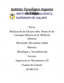 Realización de Ensayo sobre Temas de los Conceptos Básicos de la Medición Alumno