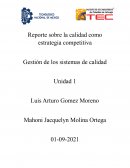 Reporte sobre la calidad como estrategia competitiva. Gestión de los sistemas de calidad