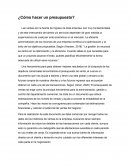 Ensayo como hacer un presupuesto
