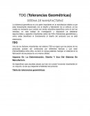 TDG (Tolerancias Geométricas) SISTEMA DE MANUFACTURAS