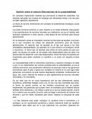 Opinión sobre el articulo Dimensiones de la sustentabilidad