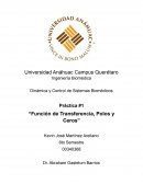 Práctica #1 “Función de Transferencia, Polos y Ceros”