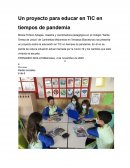 Un proyecto para educar en TIC en tiempos de pandemia