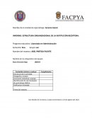 INFORME: ESTRUCTURA ORGANIZACIONAL DE LA INSTITUCIÓN RECEPTORA