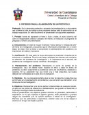 CRITERIOS PARA LA ELABORACIÓN DE UN PROTOCOLO