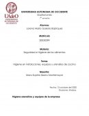 Higiene en instalaciones, equipos y utensilios de cocina