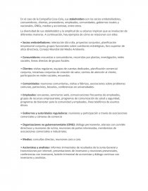 Stakeholders Compañía Coca-Cola. Página 1