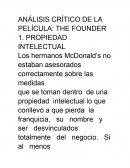 ANÁLISIS CRÍTICO DE LA PELÍCULA: THE FOUNDER