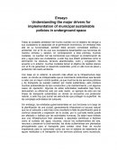 Understanding the major drivers for implementation of municipal sustainable policies in underground space