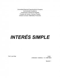 Matemática Financiera.Interés Simple. Página 1