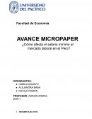¿Cómo afecta el salario mínimo al mercado laboral en el Perú?