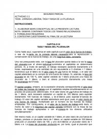 JORNADA LABORAL TASA Y MASA DE LA PLUSVALIA. Página 1