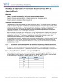 Práctica de laboratorio: Conversión de direcciones IPv4 al sistema binario