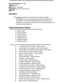 SECUENCIA DIDACTICA: CONOCIENDO ESCRITORES ARGENTINOS. Página 1