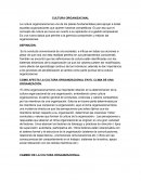 Cultura y cambio organizacional