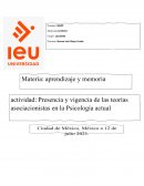 Presencia y vigencia de las teorías asociacionistas en la Psicología actual