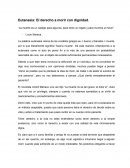 Eutanasia: El derecho a morir con dignidad