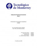 Evaluación Proyecto de Inversión Fase 3 Introducción a las Finanzas Corporativas