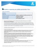 Gestion y requisistos de creditos personales