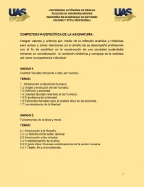 VALORES Y ÉTICA PROFESIONAL PROGRAMA GENERAL. Página 1