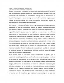 PLANTEAMIENTO COSMETOLOGÍA. Página 1