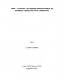 Asiento contable sobre los aportes de capital