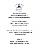 Propuesta de alimentación para el personal del Hospital Francisco Icaza Bustamante de la ciudad de Guayaquil