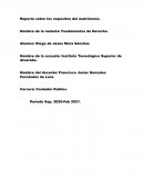 Reporte sobre los requisitos del matrimonio