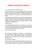 Análisis comunicación efectiva