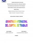 Administración internacional del capital de trabajo