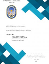 GESTION DE MERCADOS. Página 1