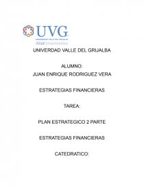 PLAN ESTRATEGICO 2 PARTE ESTRATEGIAS FINANCIERAS. Página 1