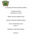 Cuestionario metales alcalinos