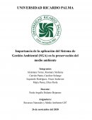 Importancia de la aplicación del Sistema de Gestión Ambiental (SGA) en la preservación del medio ambiente