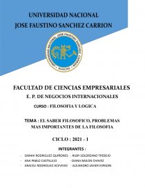 EL SABER FILOSOFICO, PROBLEMAS MAS IMPORTANTES DE LA FILOSOFIA. Página 1