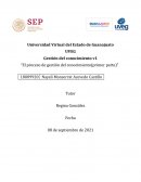 Gestión del conocimiento v1 “El proceso de gestión del conocimiento(primer parte)”