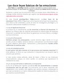 Las doce leyes básicas de las emociones