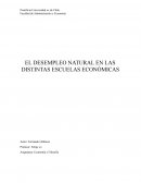 EL DESEMPLEO NATURAL EN LAS DISTINTAS ESCUELAS ECONÓMICAS