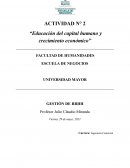 Educación del capital humano y crecimiento económico