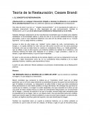 Teoría de la Restauración; Cesare Brandi