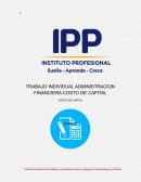 TRABAJO INDIVIDUAL ADMINISTRACION FINANCIERA COSTO DE CAPITAL