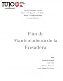 Plan de mantenimiento para la fresadora