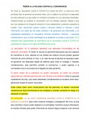 TEMOR A LA VACUNA CONTRA EL CORONAVIRUS