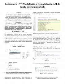 Laboratorio N°7 Modulación y Demodulación AM de banda lateral única SSB. Página 1