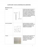 CLASIFICACIÓN Y USO DE LOS MATERIALES DE LABORATORIO