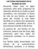 LAS COSAS NECESARIAS EN EL MUNDO DE HOY