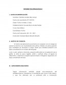 Informe psicopedagógico,Déficit Atencional diagnosticado por neurólogo con hiperactividad