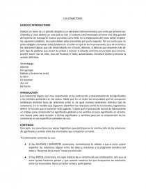 LOS CONECTORES EJERCICIO INTRODUCTORIO. Página 1