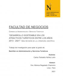 “DESARROLLO SOSTENIBLE EN LOS ATRACTIVOS TURÍSTICOS ENTRE LOS AÑOS 2013 - 2021”: Una revisión de la literatura científica. Página 1
