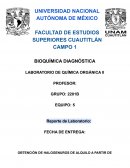 BIOQUÍMICA DIAGNÓSTICA LABORATORIO DE QUÍMICA ORGÁNICA II
